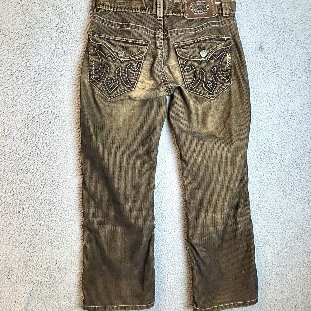 Mek Denim USA Mens Montreal Jeans Size 33x28 Wide Leg Relaxed Altered Embroidery